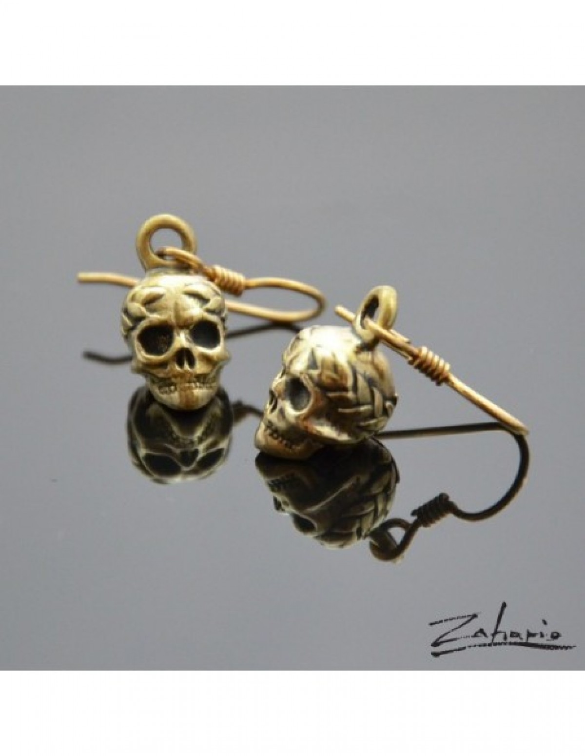 Kolczyki czaszki zwycięzcy brąz Zahario